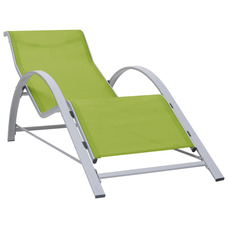 Ligbed textileen en aluminium groen