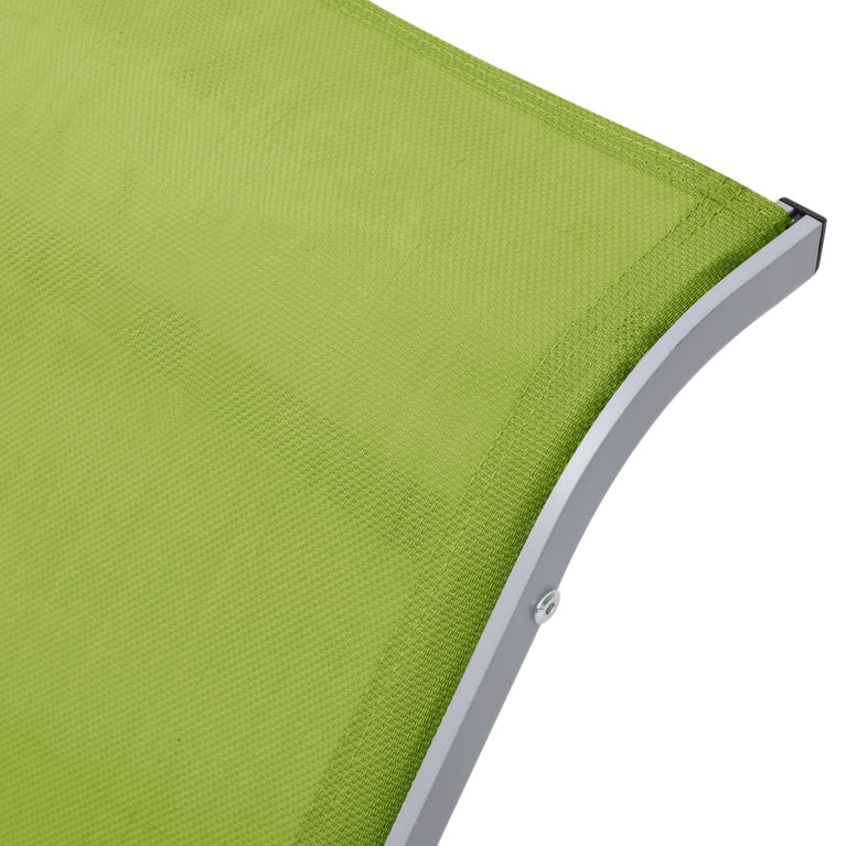 Ligbedden 2 st met tafel aluminium groen