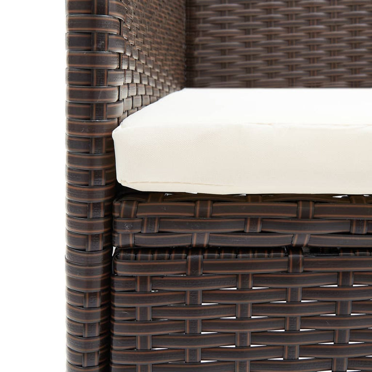 Tuinstoelen 2 st poly rattan bruin