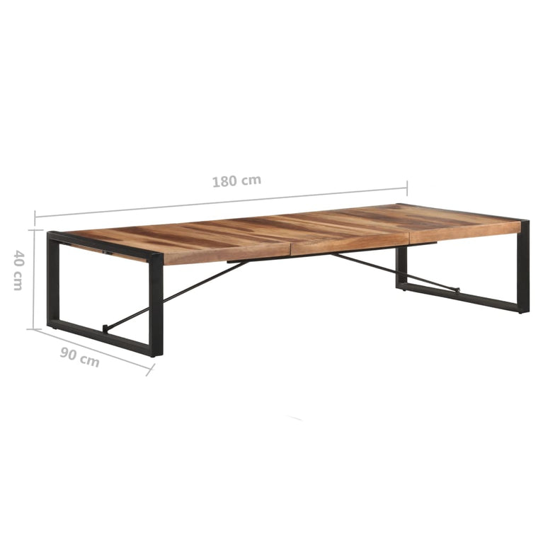 Salontafel 180x90x40 cm massief hout met sheesham afwerking