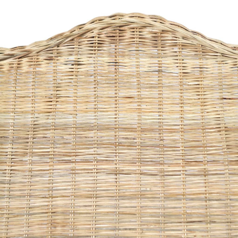 Stoel met kussen natuurlijk rattan en linnen