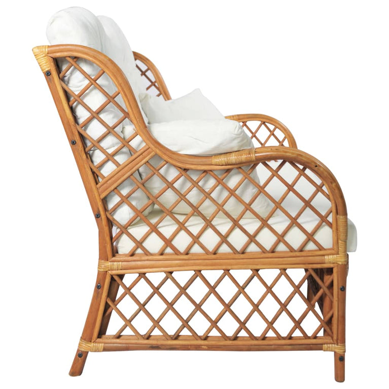 Tweezitsbank rattan lichtbruin