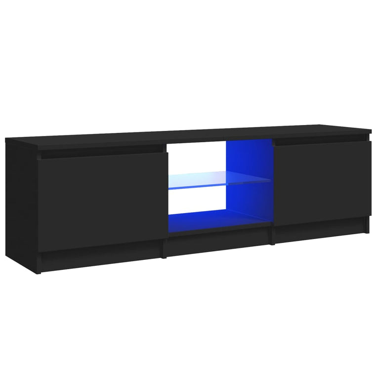 Tv-meubel met LED-verlichting 120x30x35,5 cm zwart