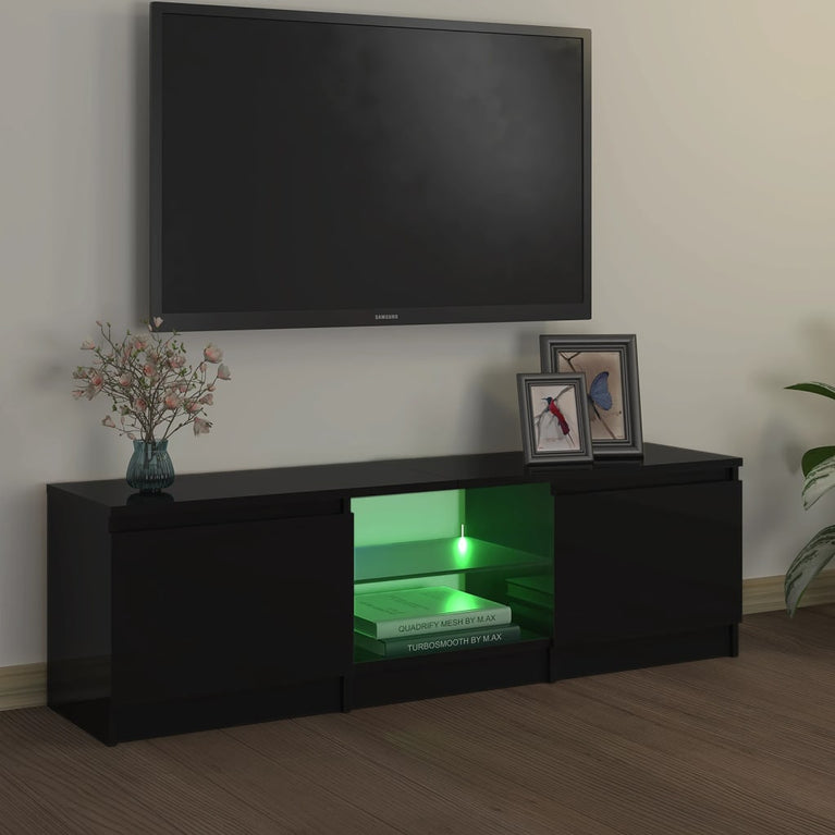 Tv-meubel met LED-verlichting 120x30x35,5 cm zwart
