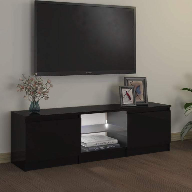Tv-meubel met LED-verlichting 120x30x35,5 cm zwart