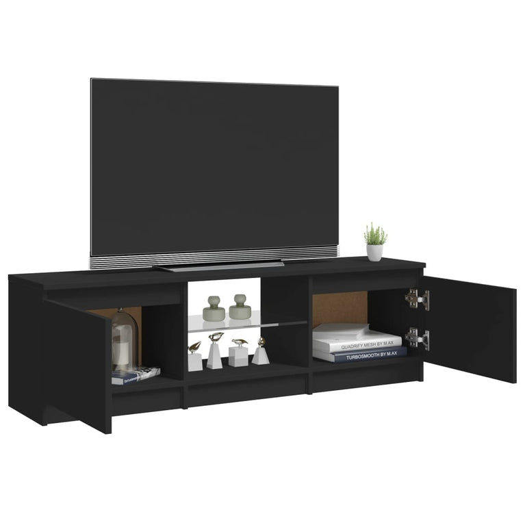Tv-meubel met LED-verlichting 120x30x35,5 cm zwart