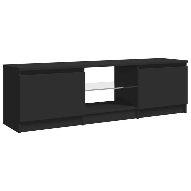 Tv-meubel met LED-verlichting 120x30x35,5 cm zwart