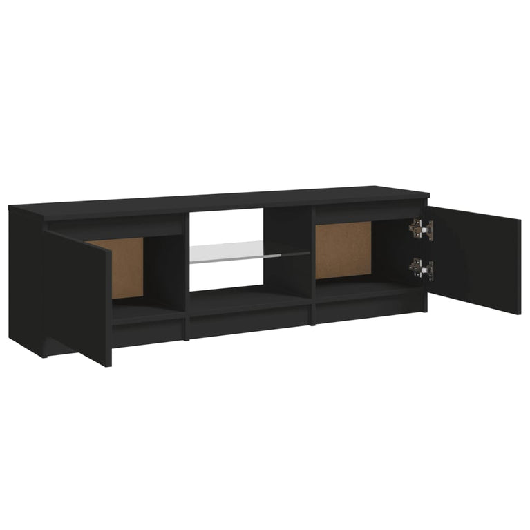Tv-meubel met LED-verlichting 120x30x35,5 cm zwart
