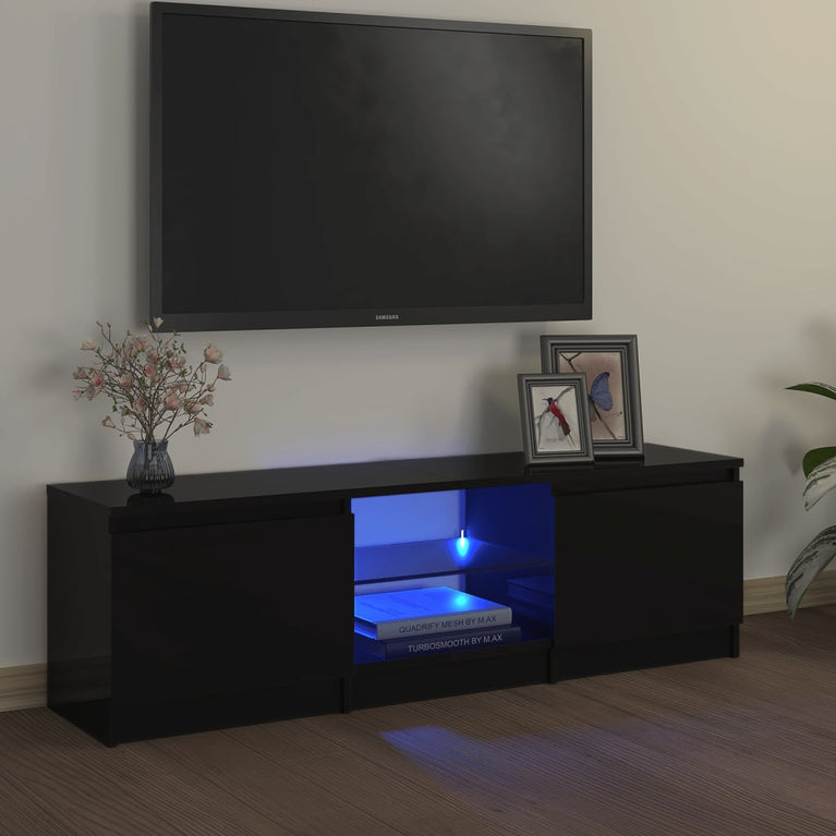 Tv-meubel met LED-verlichting 120x30x35,5 cm zwart