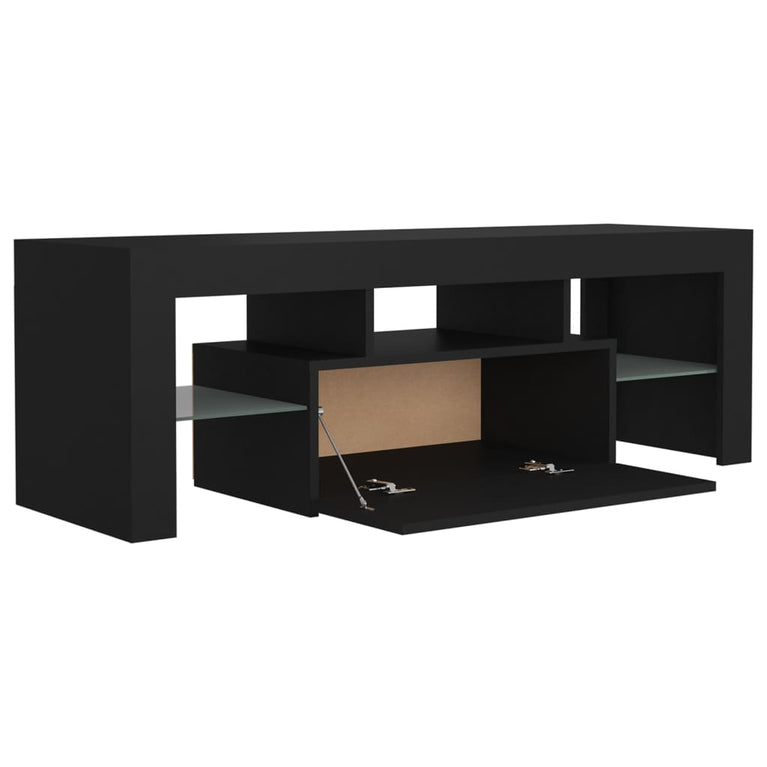 Tv-meubel met LED-verlichting 120x35x40 cm zwart