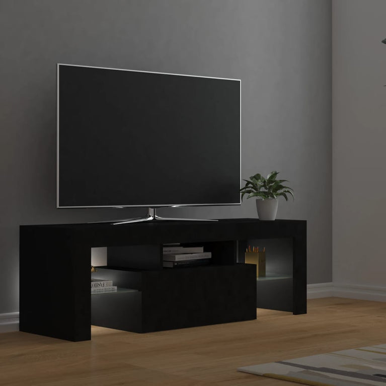 Tv-meubel met LED-verlichting 120x35x40 cm zwart