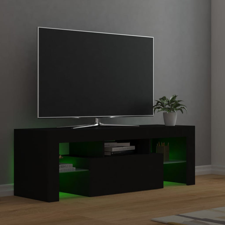 Tv-meubel met LED-verlichting 120x35x40 cm zwart