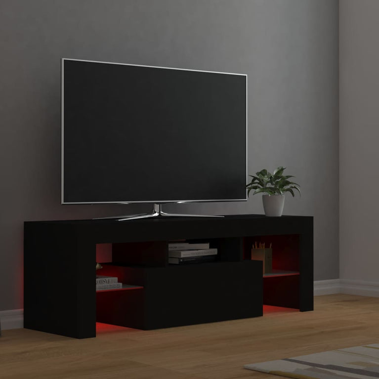 Tv-meubel met LED-verlichting 120x35x40 cm zwart