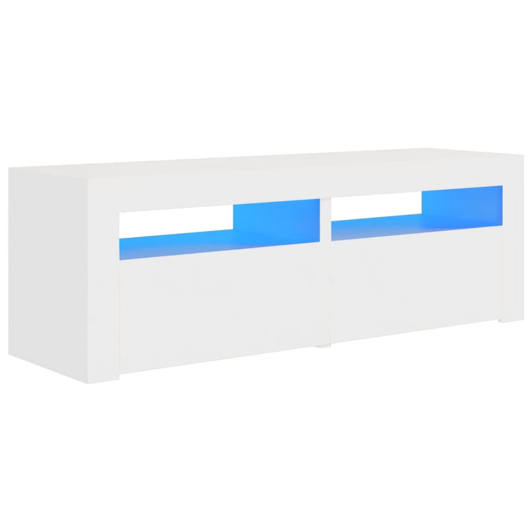 Tv-meubel met LED-verlichting 120x35x40 cm wit