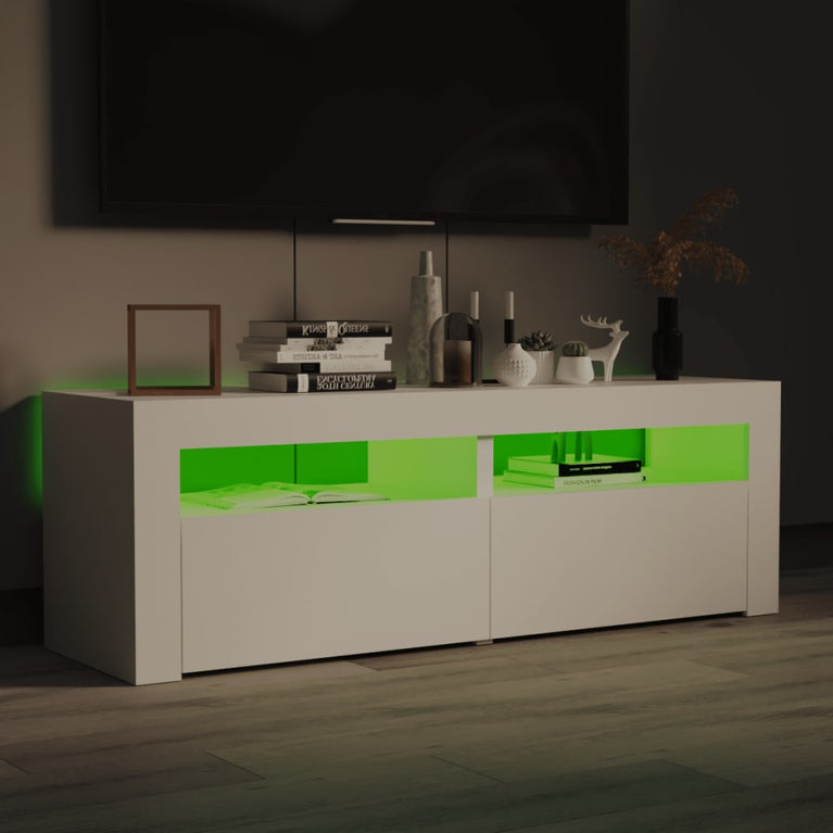 Tv-meubel met LED-verlichting 120x35x40 cm wit