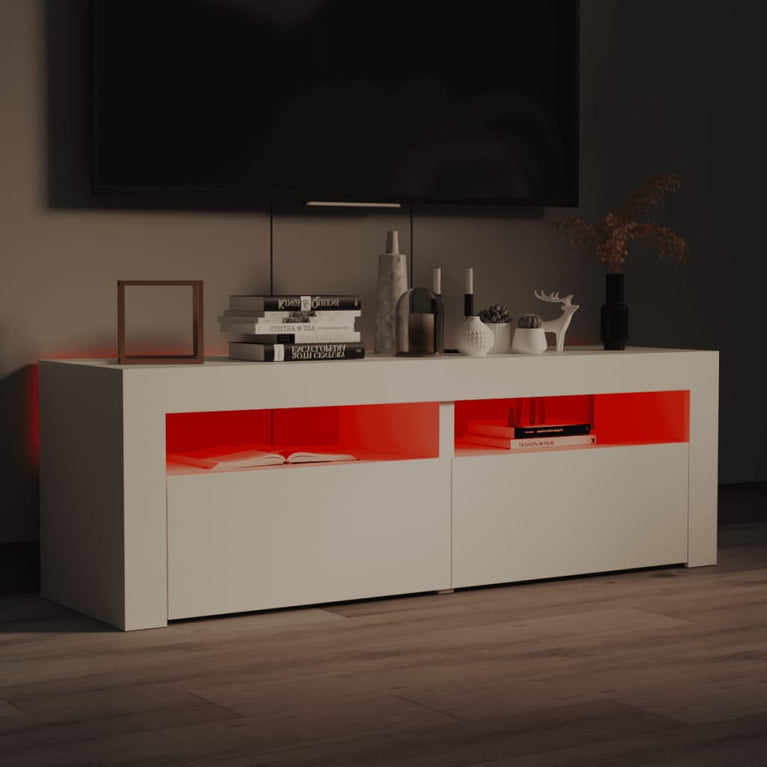 Tv-meubel met LED-verlichting 120x35x40 cm wit