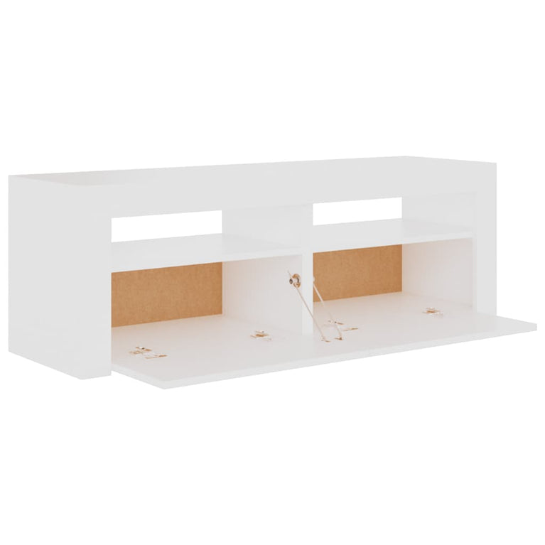 Tv-meubel met LED-verlichting 120x35x40 cm wit