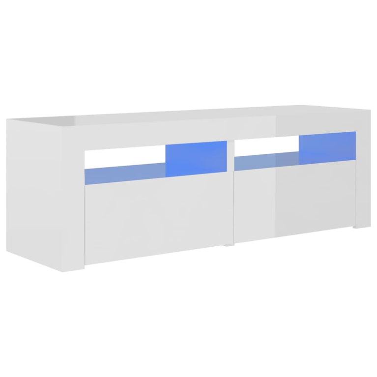 Tv-meubel met LED-verlichting 120x35x40 cm hoogglans wit