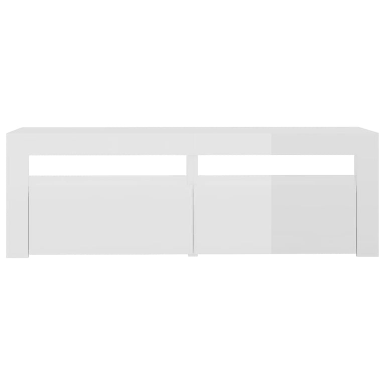 Tv-meubel met LED-verlichting 120x35x40 cm hoogglans wit
