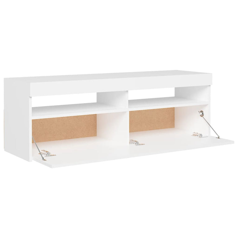 Tv-meubel met LED-verlichting 120x35x40 cm wit