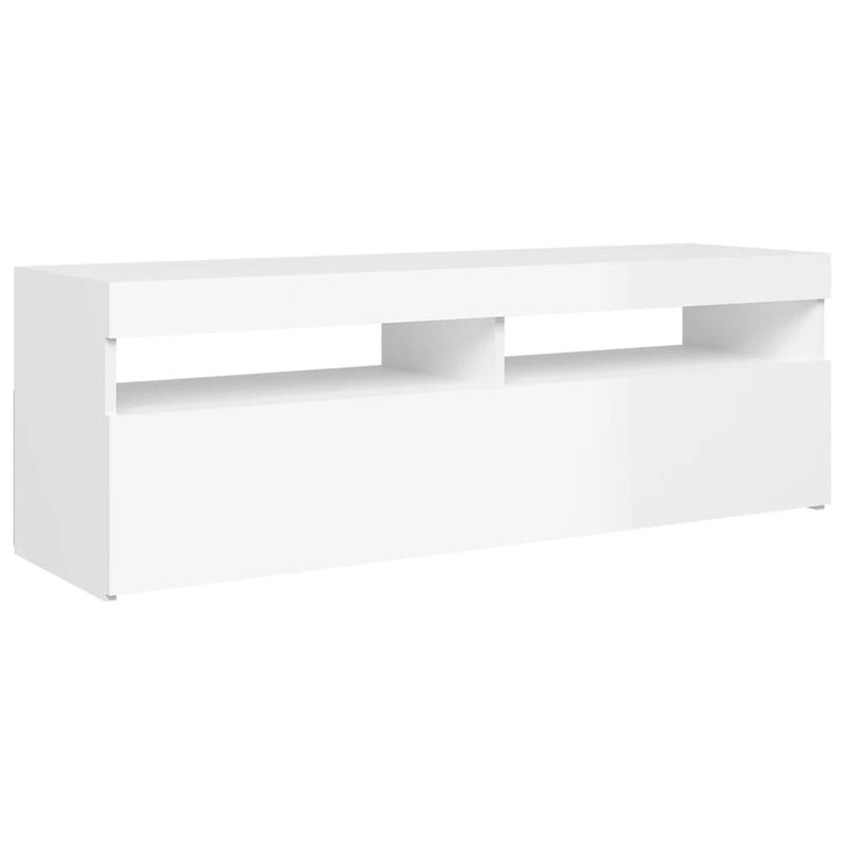 Tv-meubel met LED-verlichting 120x35x40 cm hoogglans wit