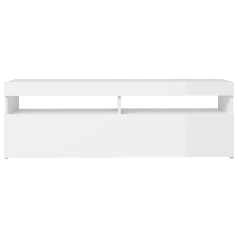 Tv-meubel met LED-verlichting 120x35x40 cm hoogglans wit