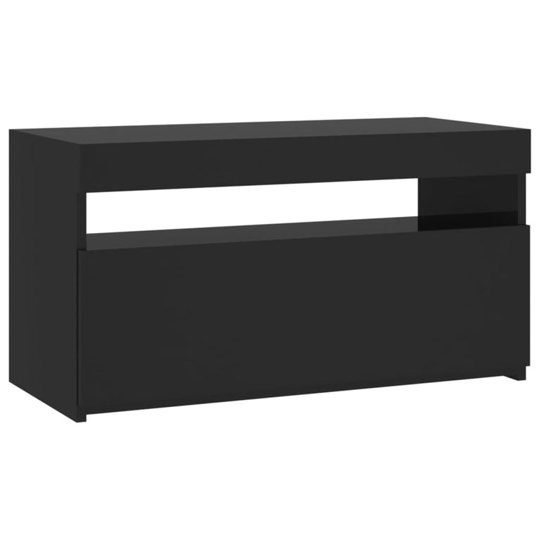 Tv-meubel met LED-verlichting 75x35x40 cm zwart