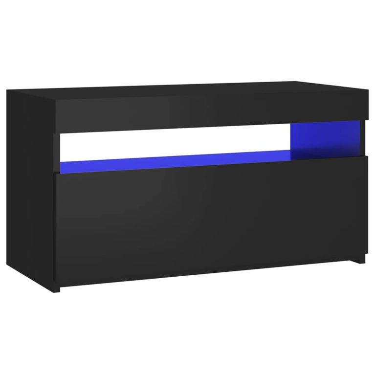 Tv-meubel met LED-verlichting 75x35x40 cm zwart