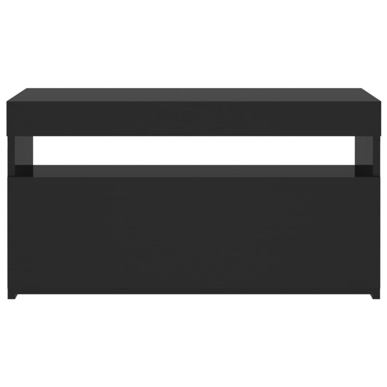 Tv-meubel met LED-verlichting 75x35x40 cm zwart