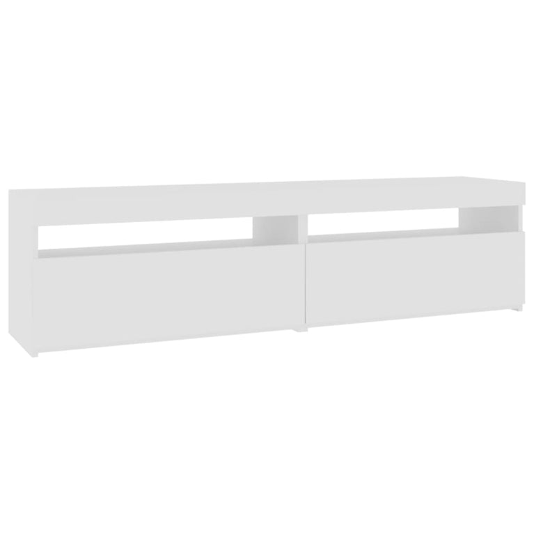 Tv-meubelen 2 st met LED-verlichting 75x35x40 cm hoogglans wit