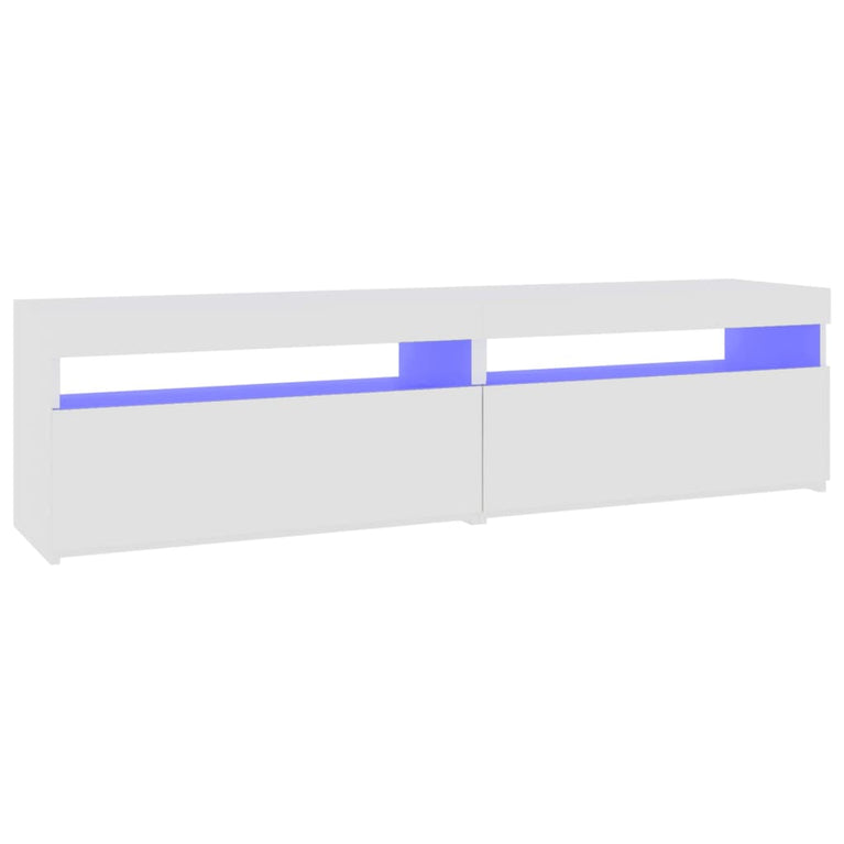 Tv-meubelen 2 st met LED-verlichting 75x35x40 cm hoogglans wit
