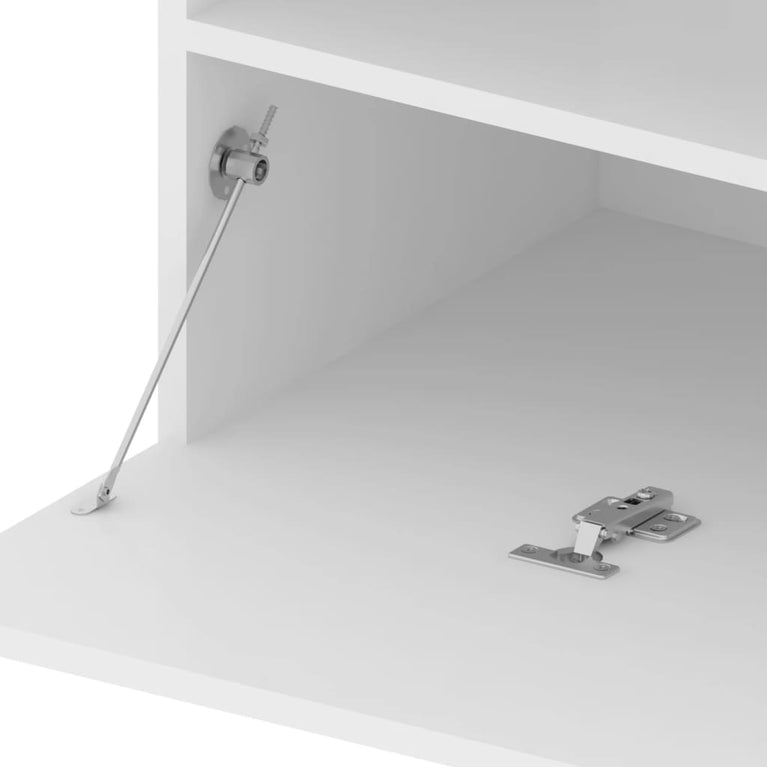 Tv-meubelen 2 st met LED-verlichting 75x35x40 cm hoogglans wit