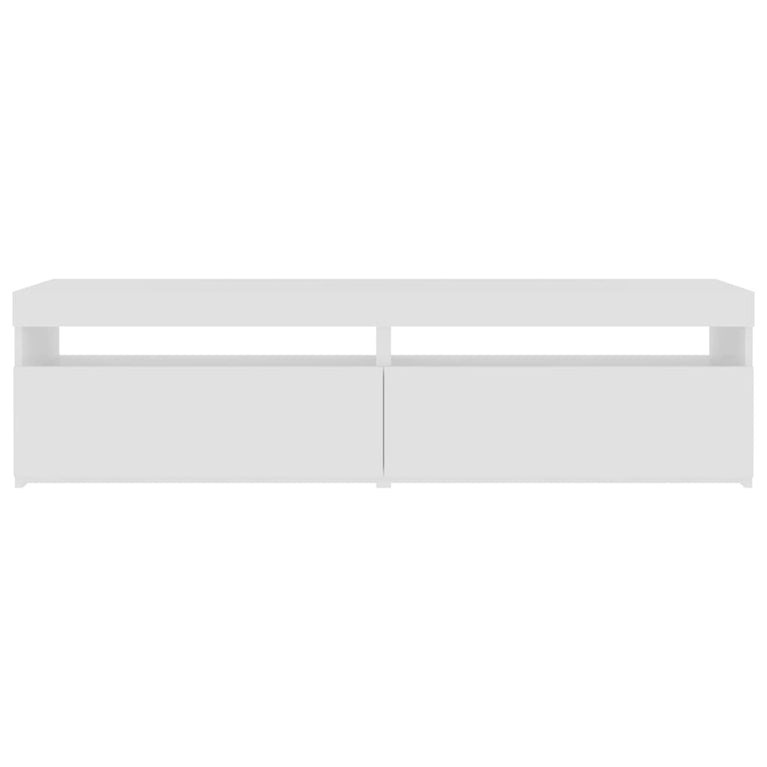 Tv-meubelen 2 st met LED-verlichting 75x35x40 cm hoogglans wit