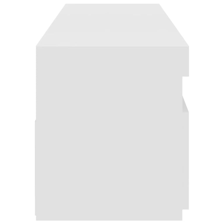 Tv-meubelen 2 st met LED-verlichting 75x35x40 cm hoogglans wit