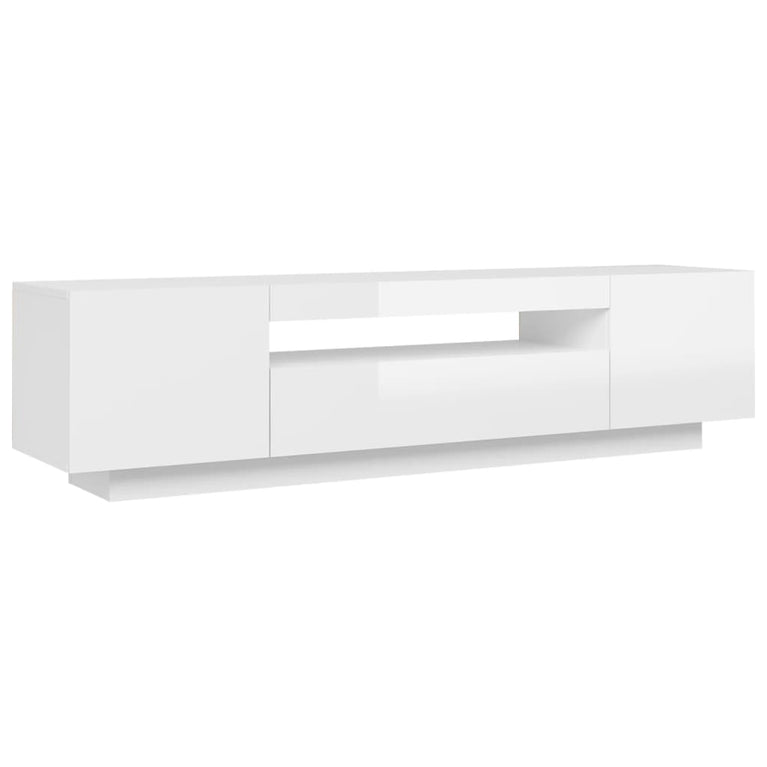 Tv-meubel met LED-verlichting 160x35x40 cm hoogglans wit
