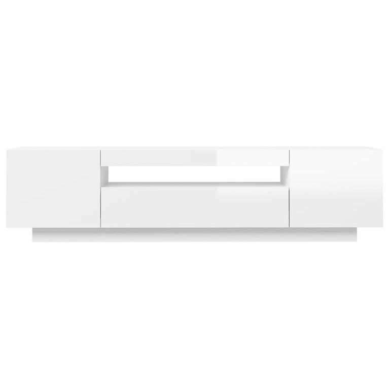 Tv-meubel met LED-verlichting 160x35x40 cm hoogglans wit