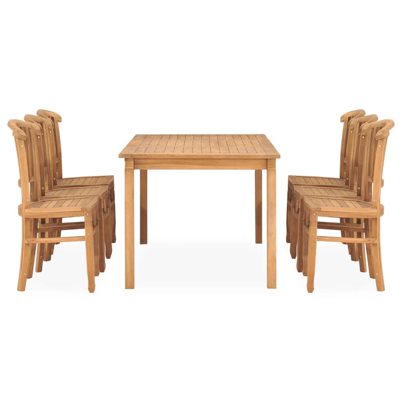 7-delige Tuinset massief teakhout