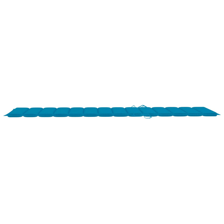 Ligbed met kussen massief acaciahout en gegalvaniseerd staal