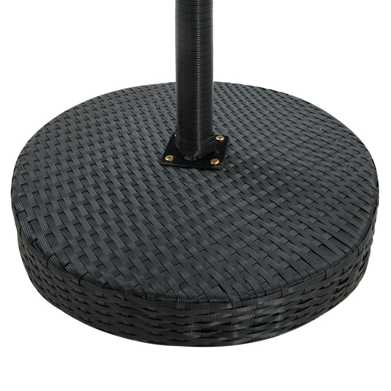 3-delige Tuinbarset met kussens poly rattan zwart