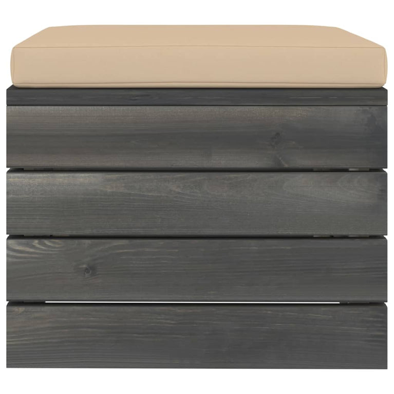 3-delige Loungeset met kussens pallet massief grenenhout