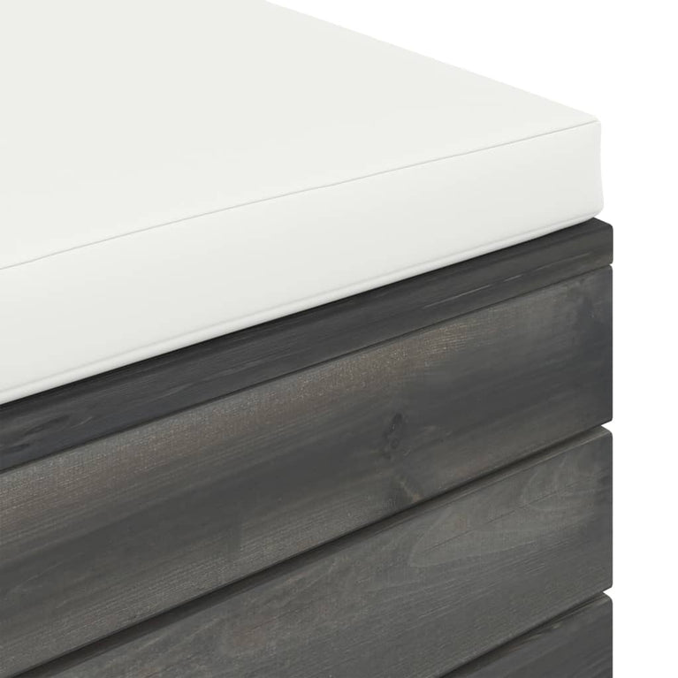 6-delige Loungeset met kussens pallet massief grenenhout