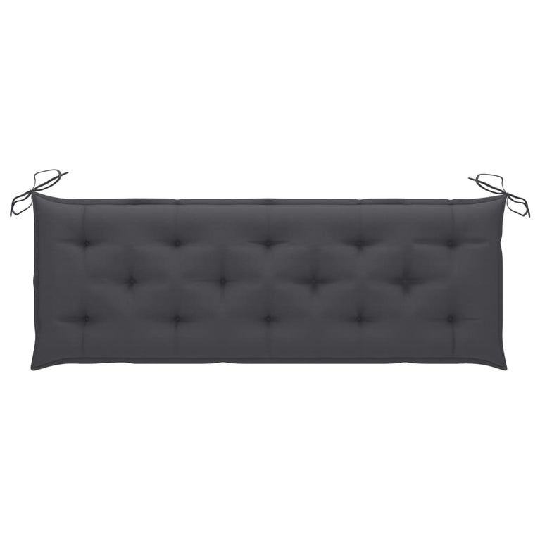 Bank Batavia met antracietkleurig kussen 150 cm teakhout