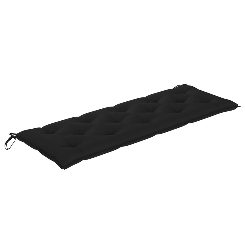 Bank Batavia met zwart kussen 150 cm massief teakhout