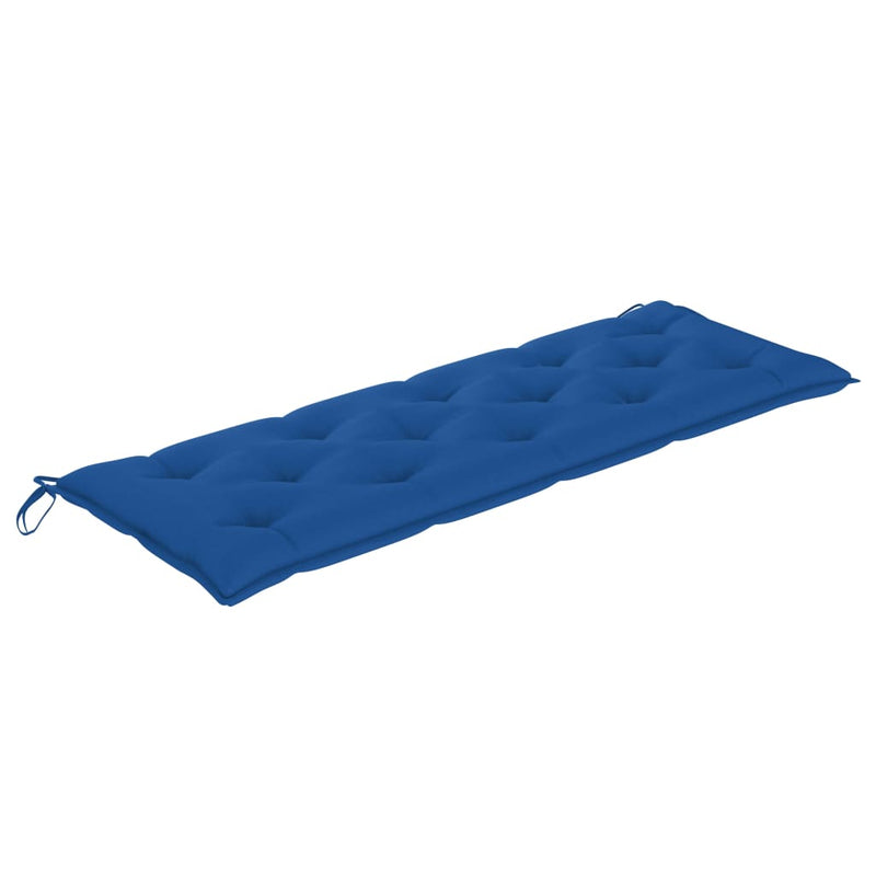 Bank Batavia met blauw kussen 150 cm massief teakhout