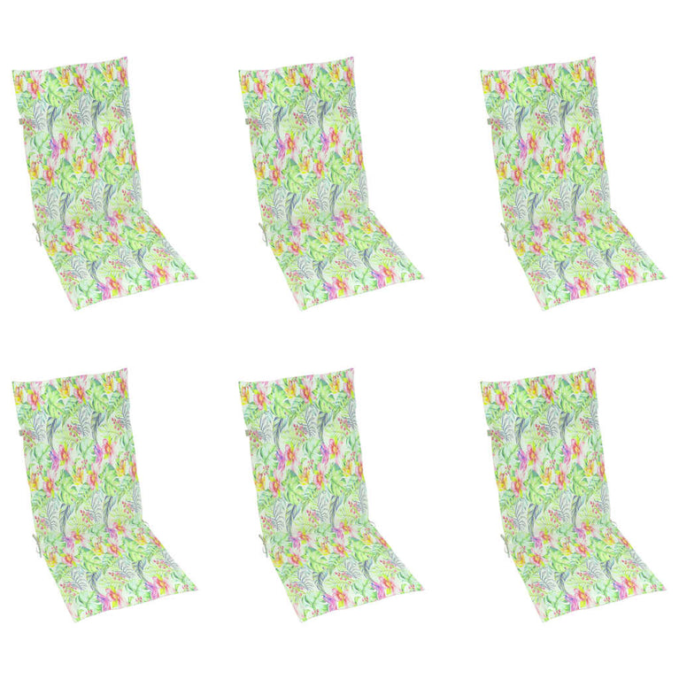 Tuinstoelen 6 st inklapbaar met kussens massief acaciahout