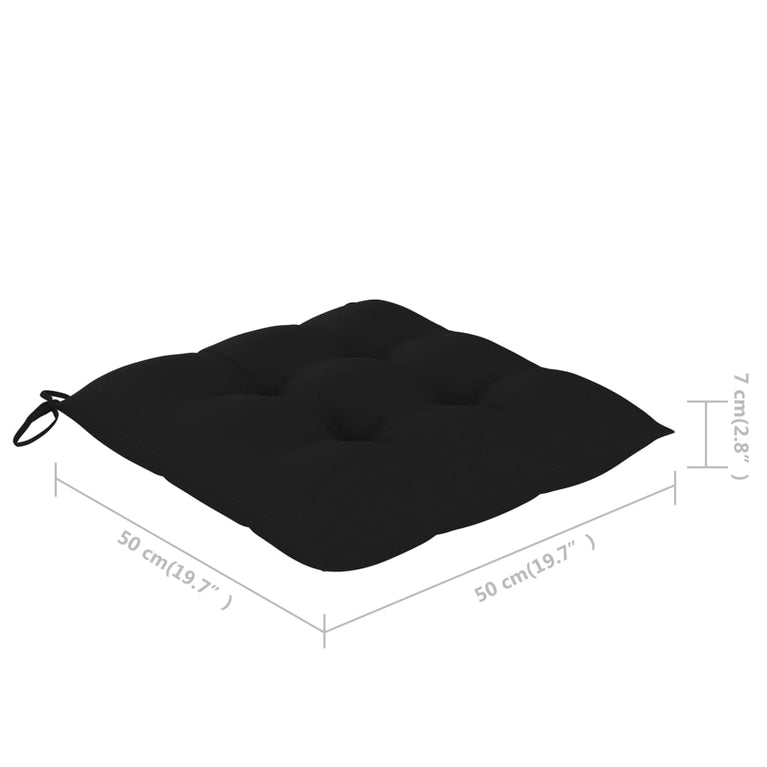 Tuinstoelen 3 st met kussens massief acaciahout