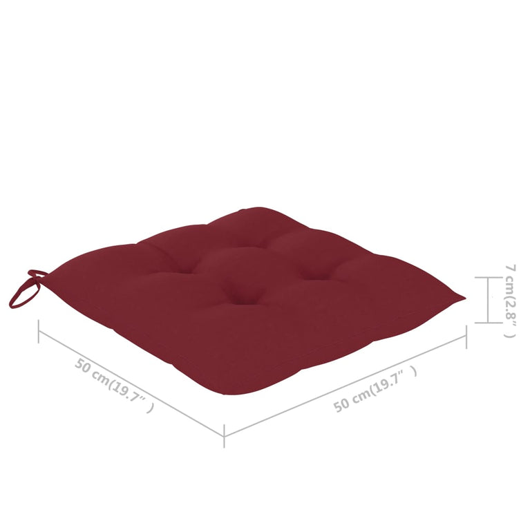 Tuinstoelen 3 st met kussens massief acaciahout