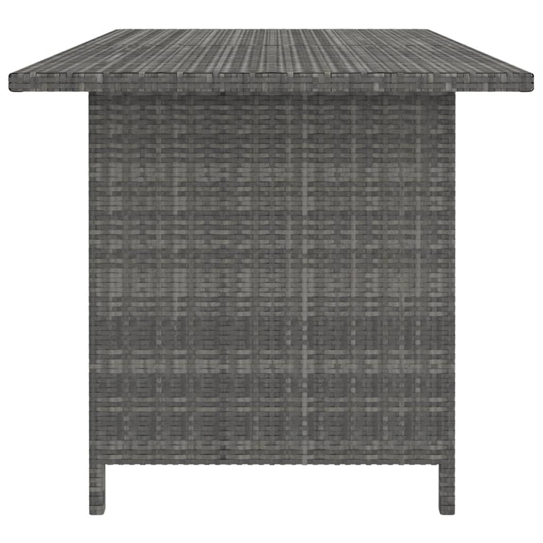 9-delige Loungeset met kussens poly rattan grijs