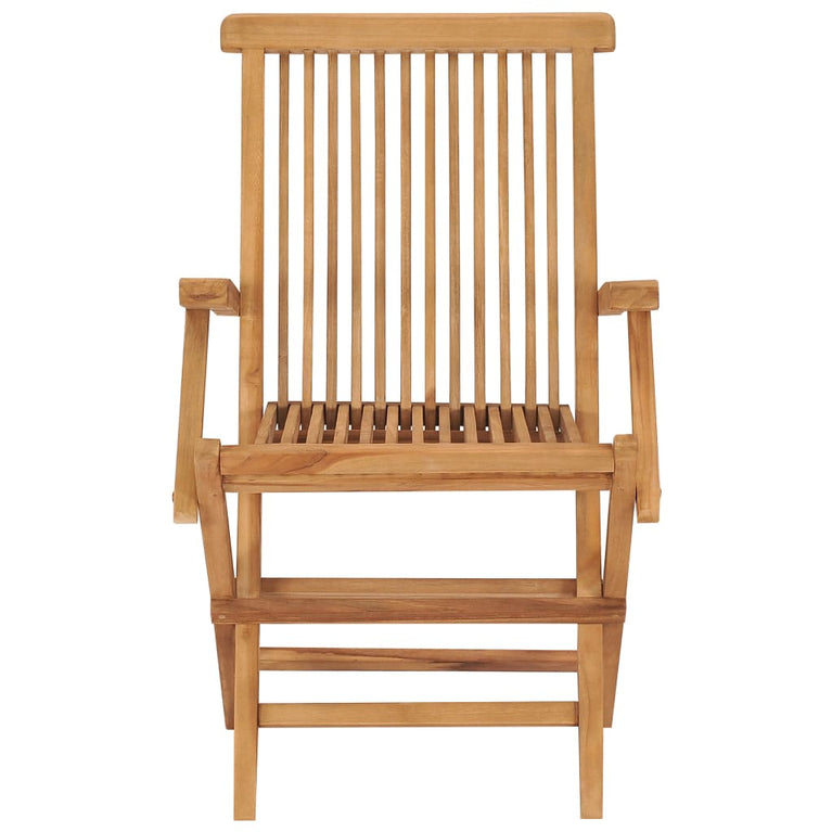 Tuinstoelen 4 st met rode kussens massief teakhout