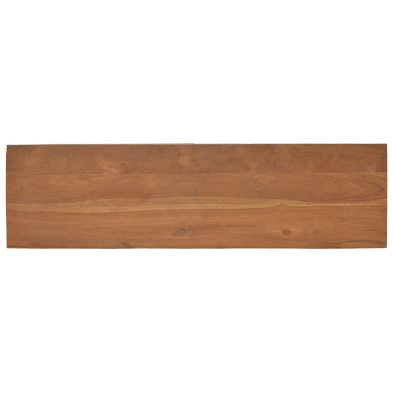 Tv-meubel met wielen 110x30x40 cm massief teakhout